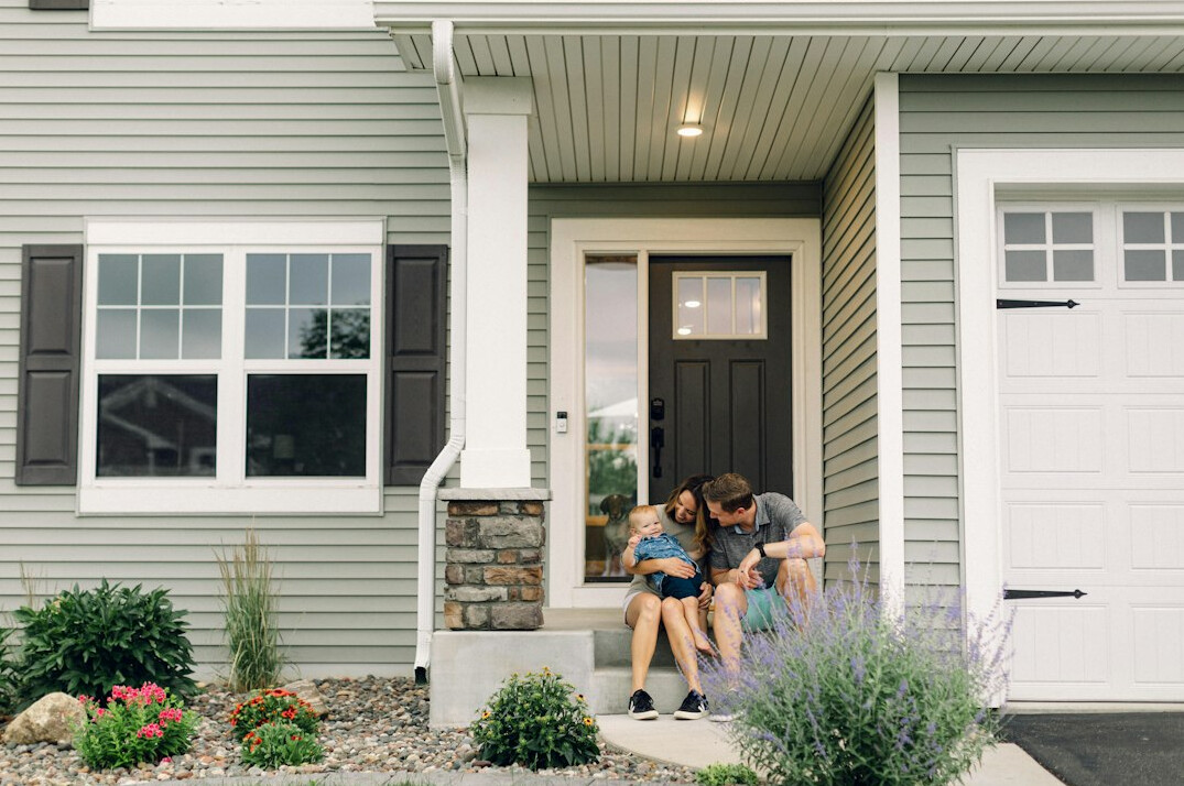 family using smart home controls