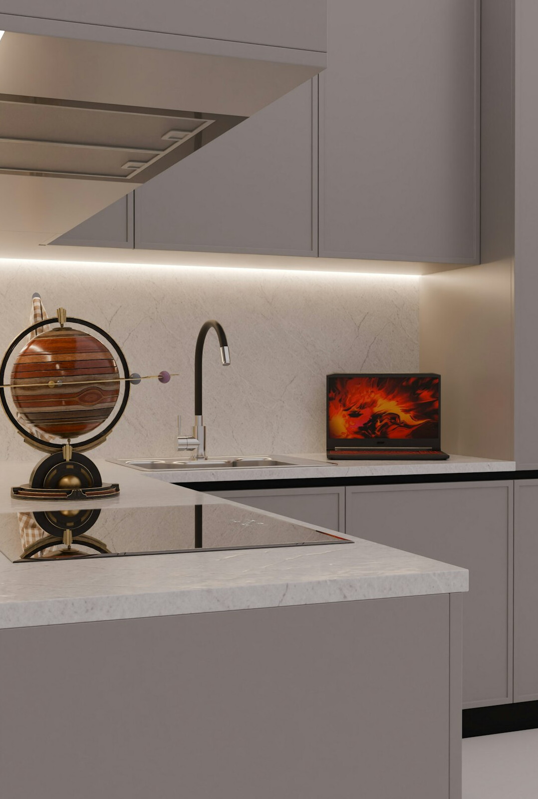 futuristic smart kitchen